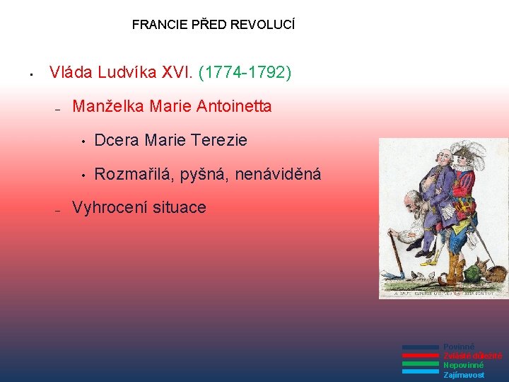 FRANCIE PŘED REVOLUCÍ • Vláda Ludvíka XVI. (1774 -1792) – – Manželka Marie Antoinetta