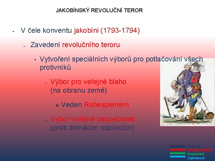 JAKOBÍNSKÝ REVOLUČNÍ TEROR • V čele konventu jakobíni (1793 -1794) – Zavedení revolučního teroru