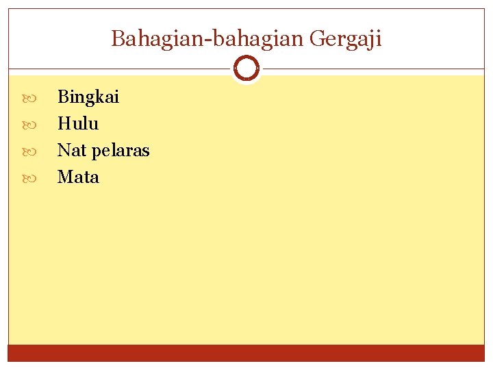 Bahagian-bahagian Gergaji Bingkai Hulu Nat pelaras Mata 