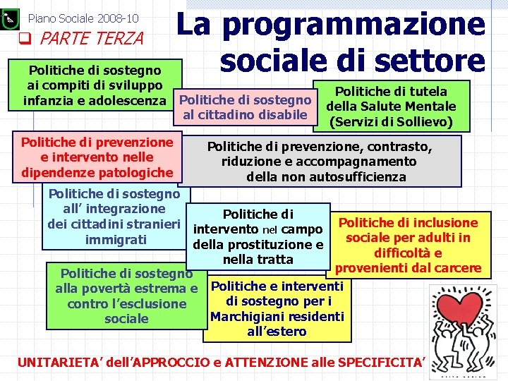 Piano Sociale 2008 -10 q PARTE TERZA La programmazione sociale di settore Politiche di