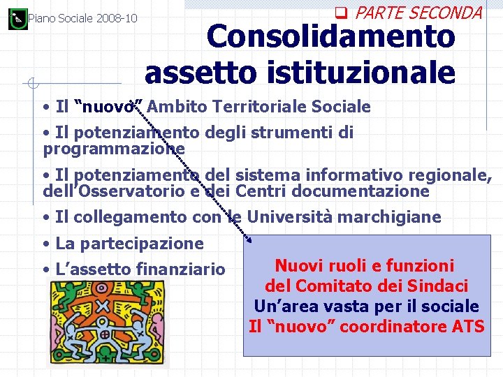 Piano Sociale 2008 -10 q PARTE SECONDA Consolidamento assetto istituzionale • Il “nuovo” Ambito