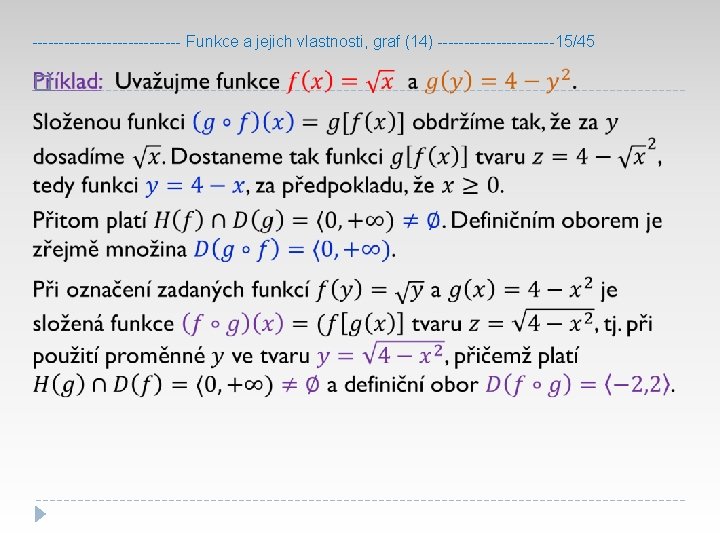 -------------- Funkce a jejich vlastnosti, graf (14) -----------15/45 � 