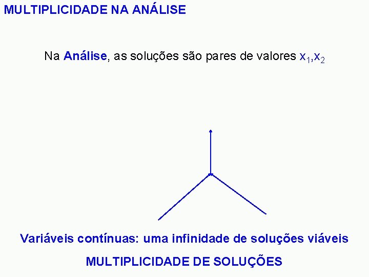 MULTIPLICIDADE NA ANÁLISE Na Análise, as soluções são pares de valores x 1, x