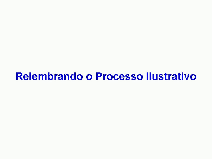 Relembrando o Processo Ilustrativo 