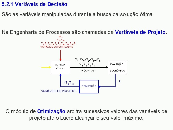 5. 2. 1 Variáveis de Decisão São as variáveis manipuladas durante a busca da