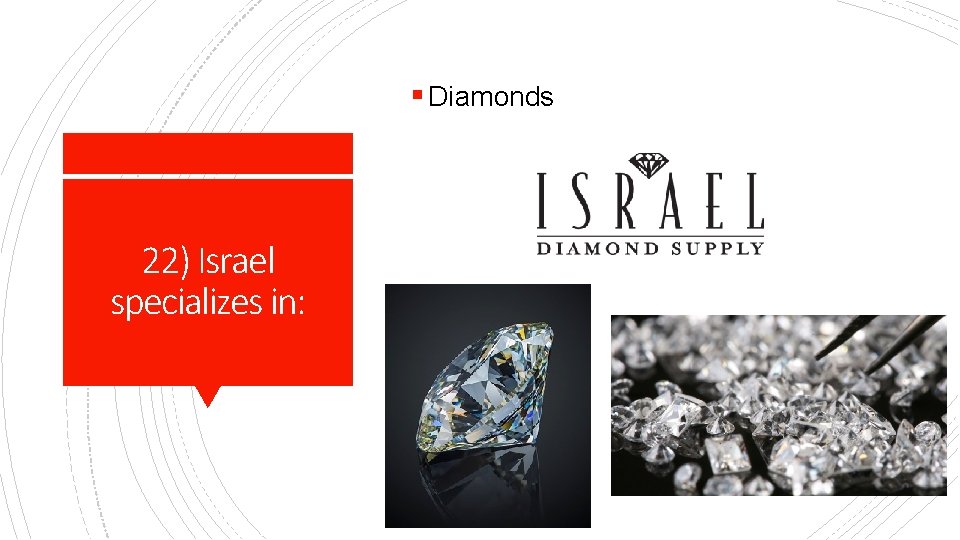 § Diamonds 22) Israel specializes in: 