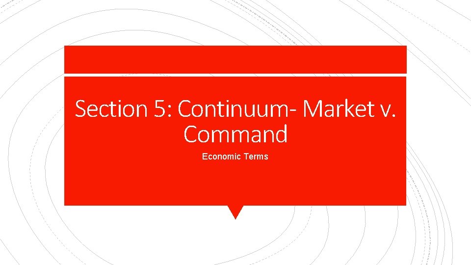 Section 5: Continuum- Market v. Command Economic Terms 