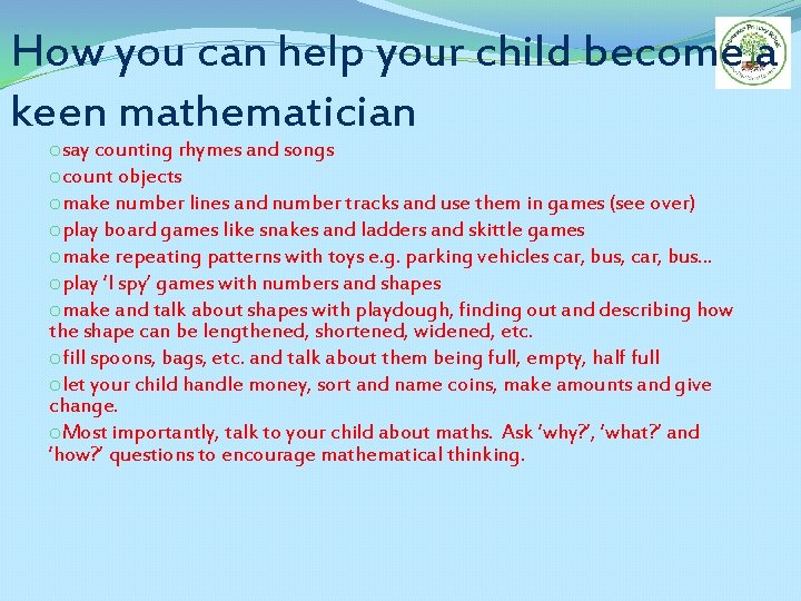 How you can help your child become a keen mathematician osay counting rhymes and