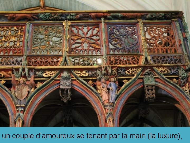 un couple d’amoureux se tenant par la main (la luxure), 