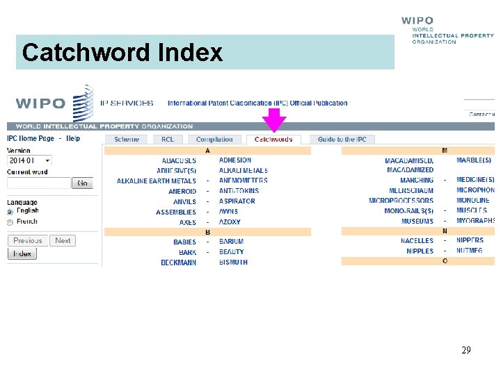 Catchword Index 29 