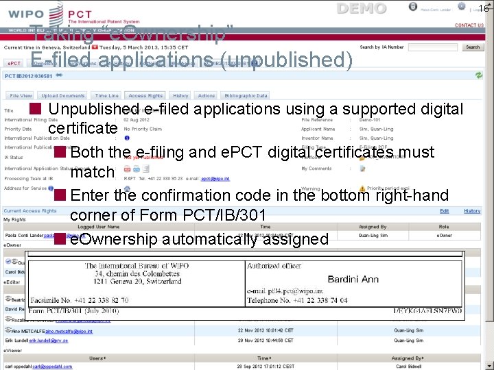 16 Taking “e. Ownership” E-filed applications (unpublished) Unpublished e-filed applications using a supported digital