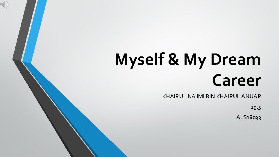 Myself & My Dream Career KHAIRUL NAJMI BIN KHAIRUL ANUAR 19. 5 ALS 18033