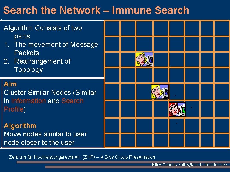 Search the Network – Immune Search Algorithm Consists of two parts 1. The movement Search the Network – Immune Search Algorithm Consists of two parts 1. The movement