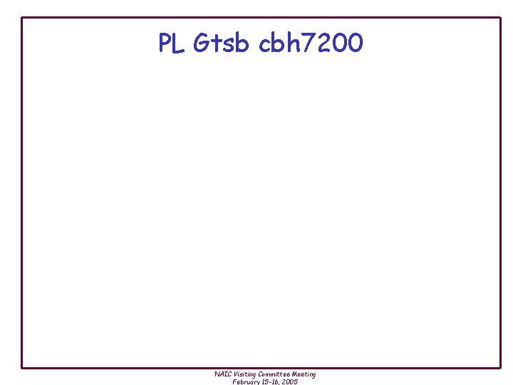 PL Gtsb cbh 7200 NAIC Visiting Committee Meeting February 15 -16, 2005 