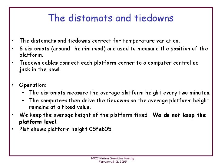 The distomats and tiedowns • • • The distomats and tiedowns correct for temperature