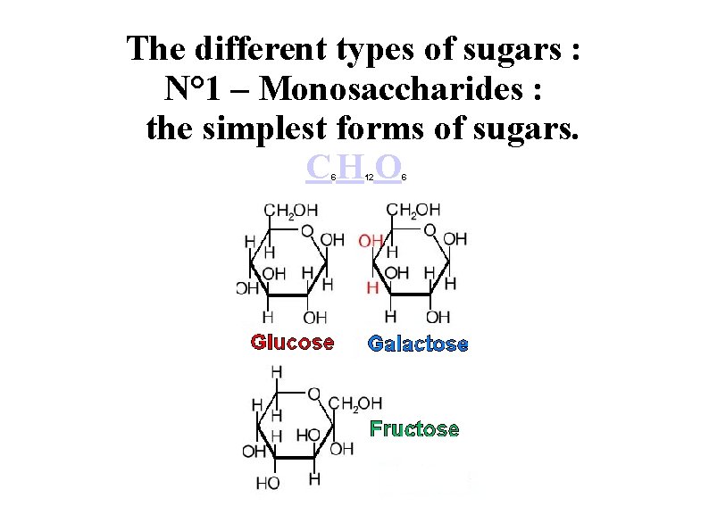 The different types of sugars : N° 1 – Monosaccharides : the simplest forms