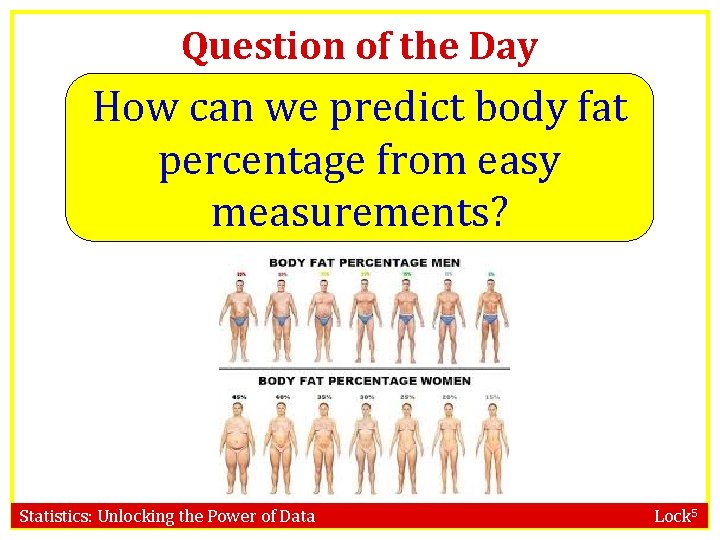 Question of the Day How can we predict body fat percentage from easy measurements?