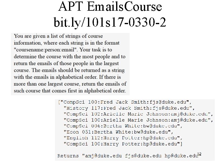 APT Emails. Course bit. ly/101 s 17 -0330 -2 12 