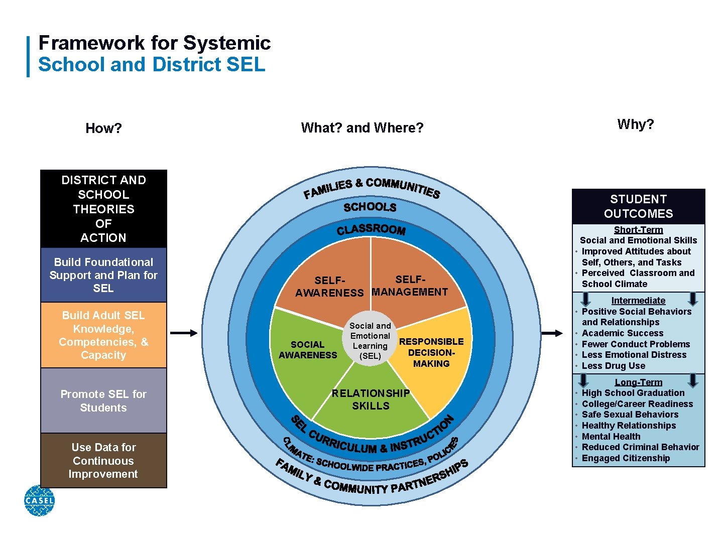 Framework for Systemic School and District SEL How? DISTRICT AND SCHOOL THEORIES OF ACTION