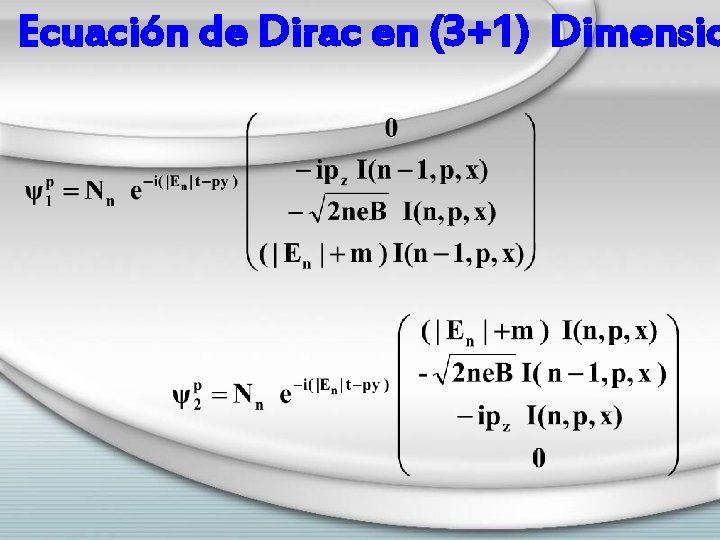 Ecuación de Dirac en (3+1) Dimensio 