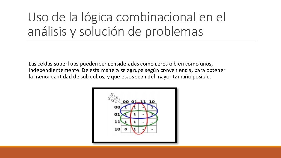 Uso de la lógica combinacional en el análisis y solución de problemas Las celdas