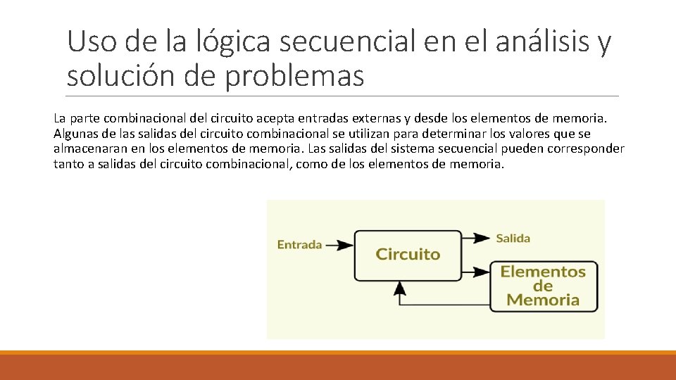 Uso de la lógica secuencial en el análisis y solución de problemas La parte