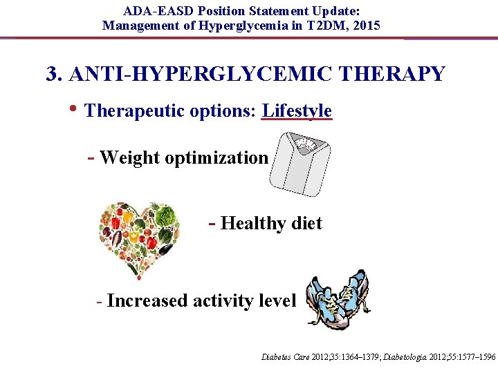 ADA-EASD Position Statement Update: Management of Hyperglycemia in T 2 DM, 2015 3. ANTI-HYPERGLYCEMIC