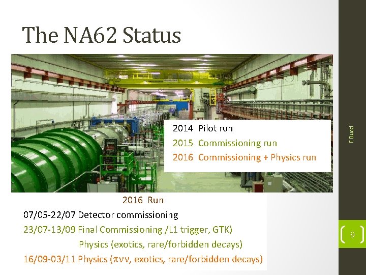 2014 Pilot run 2015 Commissioning run 2016 Commissioning + Physics run 2016 Run 07/05