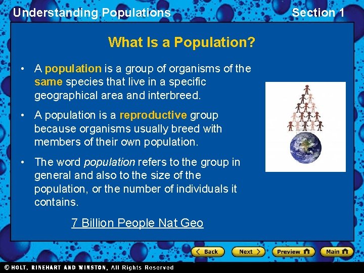 Understanding Populations Understanding Populations Section 1 Chapter 8 Understanding Populations