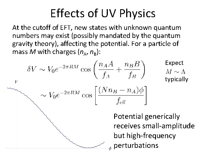 Effects of UV Physics At the cutoff of EFT, new states with unknown quantum