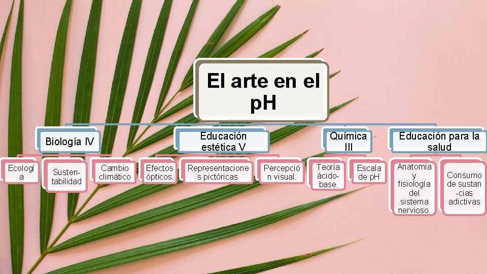 El arte en el p. H Educación estética V Biología IV Ecologí a Sustentabilidad