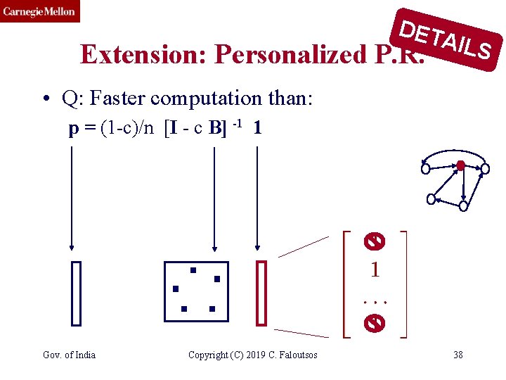 CMU SCS DET Extension: Personalized P. R. AILS • Q: Faster computation than: p