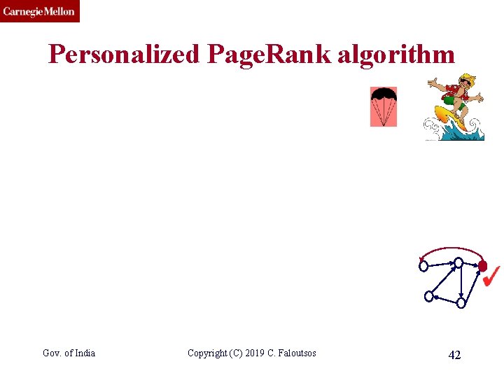 CMU SCS Personalized Page. Rank algorithm Gov. of India Copyright (C) 2019 C. Faloutsos