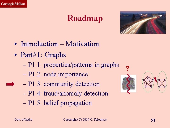 CMU SCS Roadmap • Introduction – Motivation • Part#1: Graphs – P 1. 1: