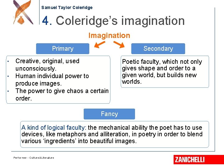 Samuel Taylor Coleridge 4. Coleridge’s imagination Imagination Primary • • • Secondary Creative, original,