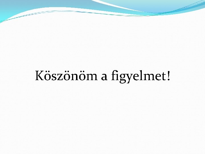 Köszönöm a figyelmet! 