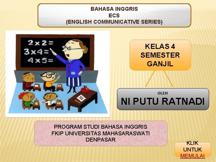 BAHASA INGGRIS ECS (ENGLISH COMMUNICATIVE SERIES) KELAS 4 SEMESTER GANJIL OLEH NI PUTU RATNADI