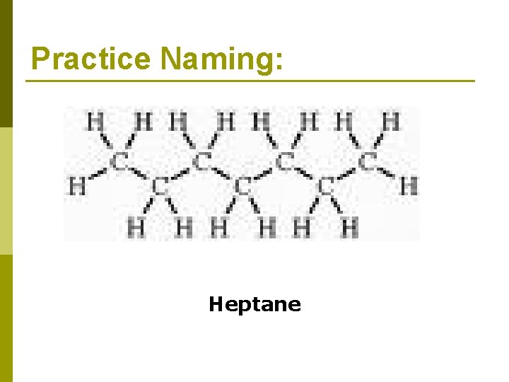 Practice Naming: Heptane 