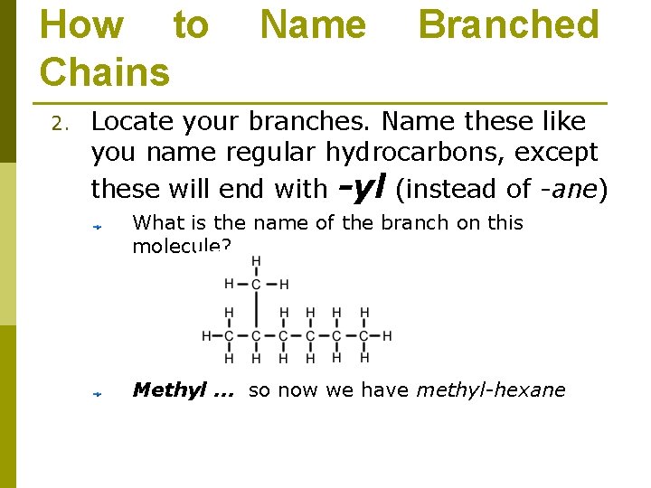 How to Chains 2. Name Branched Locate your branches. Name these like you name