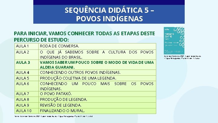 SEQUÊNCIA DIDÁTICA 5 – POVOS INDÍGENAS PARA INICIAR, VAMOS CONHECER TODAS AS ETAPAS DESTE