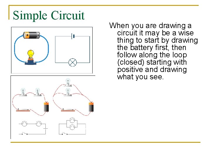 Simple Circuit When you are drawing a circuit it may be a wise thing