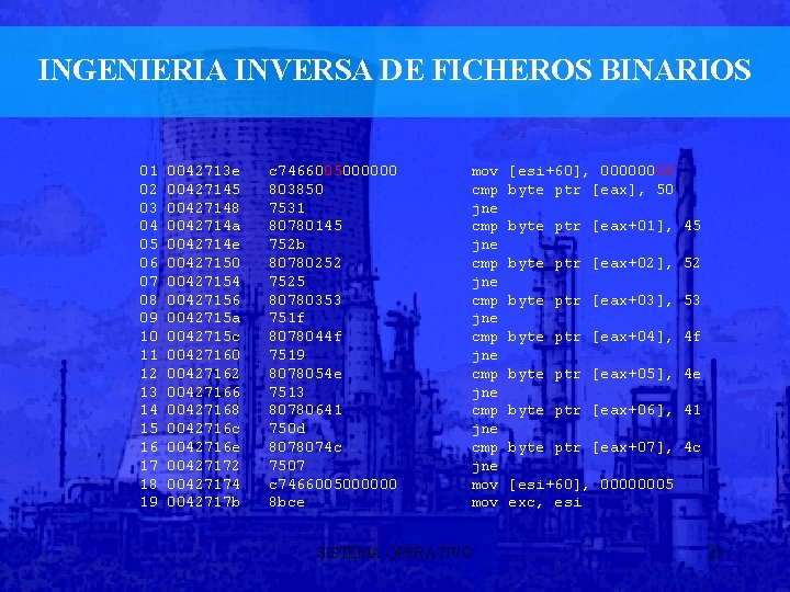 INGENIERIA INVERSA DE FICHEROS BINARIOS 01 02 03 04 05 06 07 08 09