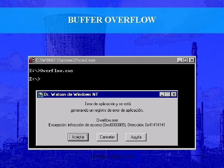 BUFFER OVERFLOW SISTEMA OPERATIVO 35 