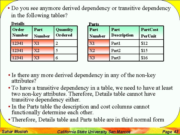  • Do you see anymore derived dependency or transitive dependency in the following