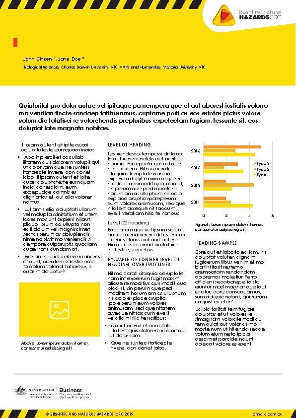 John Citizen 1, Jane Doe 2 1 Biological Science, Charles Darwin University, VIC 2