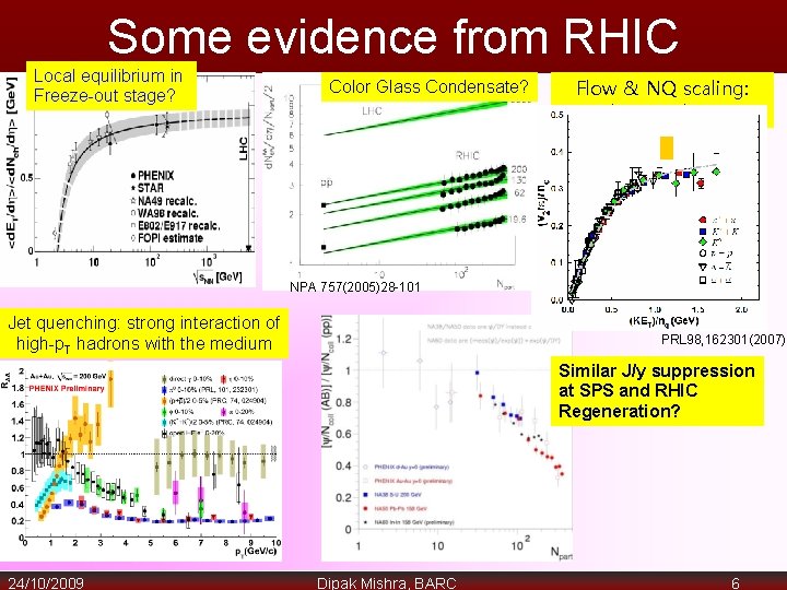 Some evidence from RHIC Local equilibrium in Freeze-out stage? Color Glass Condensate? Flow &