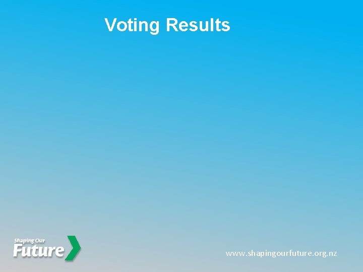 Voting Results www. shapingourfuture. org. nz 