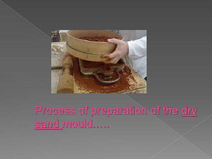 Process of preparation of the dry sand mould…. . 