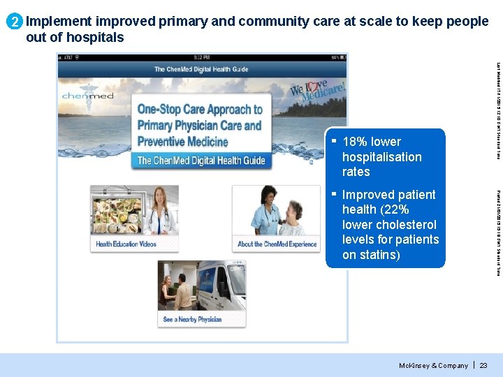2 Implement improved primary and community care at scale to keep people out of 2 Implement improved primary and community care at scale to keep people out of