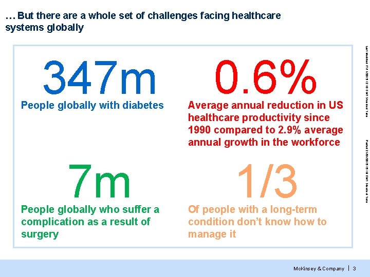 … But there a whole set of challenges facing healthcare systems globally People globally … But there a whole set of challenges facing healthcare systems globally People globally